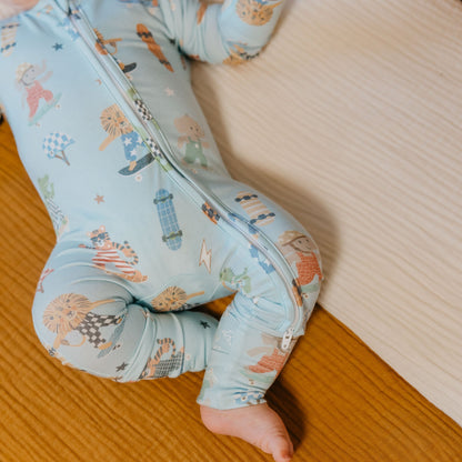 Convertible Zip-Up Footie Pajama - Tanner
