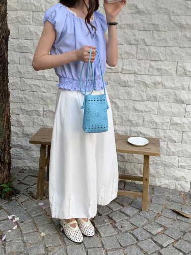 Daisy Flower Perforated Mini Crossbody Bag