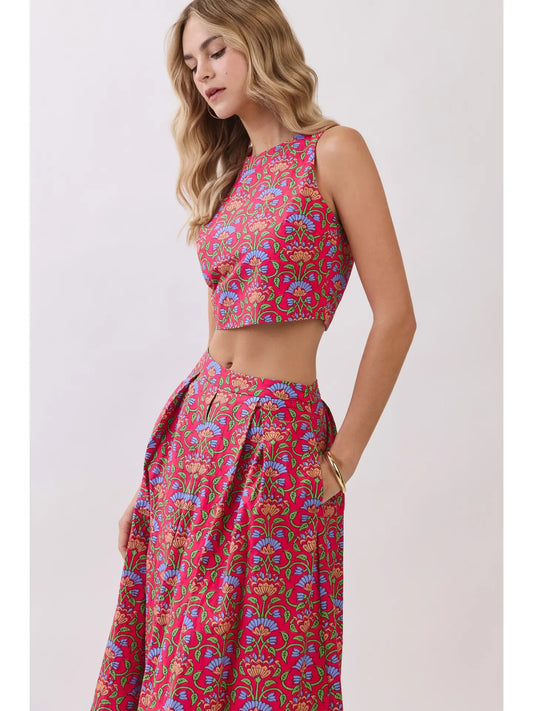 Farah Floral Midi Skirt