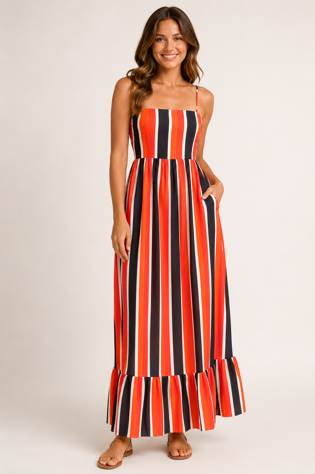 Magnolia Striped Midi Dress