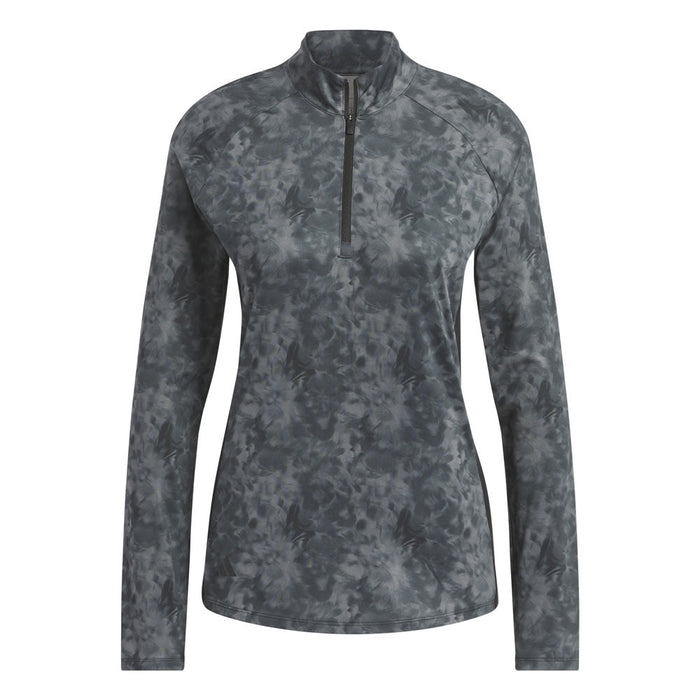 adidas Ladies Essentials Long Sleeve Printed Mock Polo