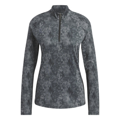 adidas Ladies Essentials Long Sleeve Printed Mock Polo
