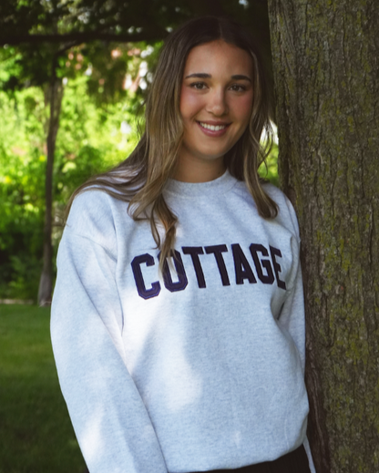 Varsity Crewneck - Grey/Navy